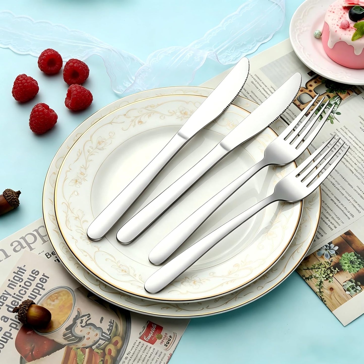 36-Piece Butter Knives, Dinner Knife Set (9 Inches), Food Grade Stainless Steel Table Knife, Knives Silverware for Home/Restaurant/Kitchen, Dishwasher Safe & Mirror Polished