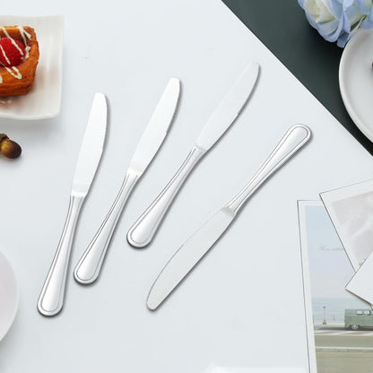 36-Piece Butter Knives, Dinner Knife Set (9 Inches), Food Grade Stainless Steel Table Knife, Knives Silverware for Home/Restaurant/Kitchen, Dishwasher Safe & Mirror Polished