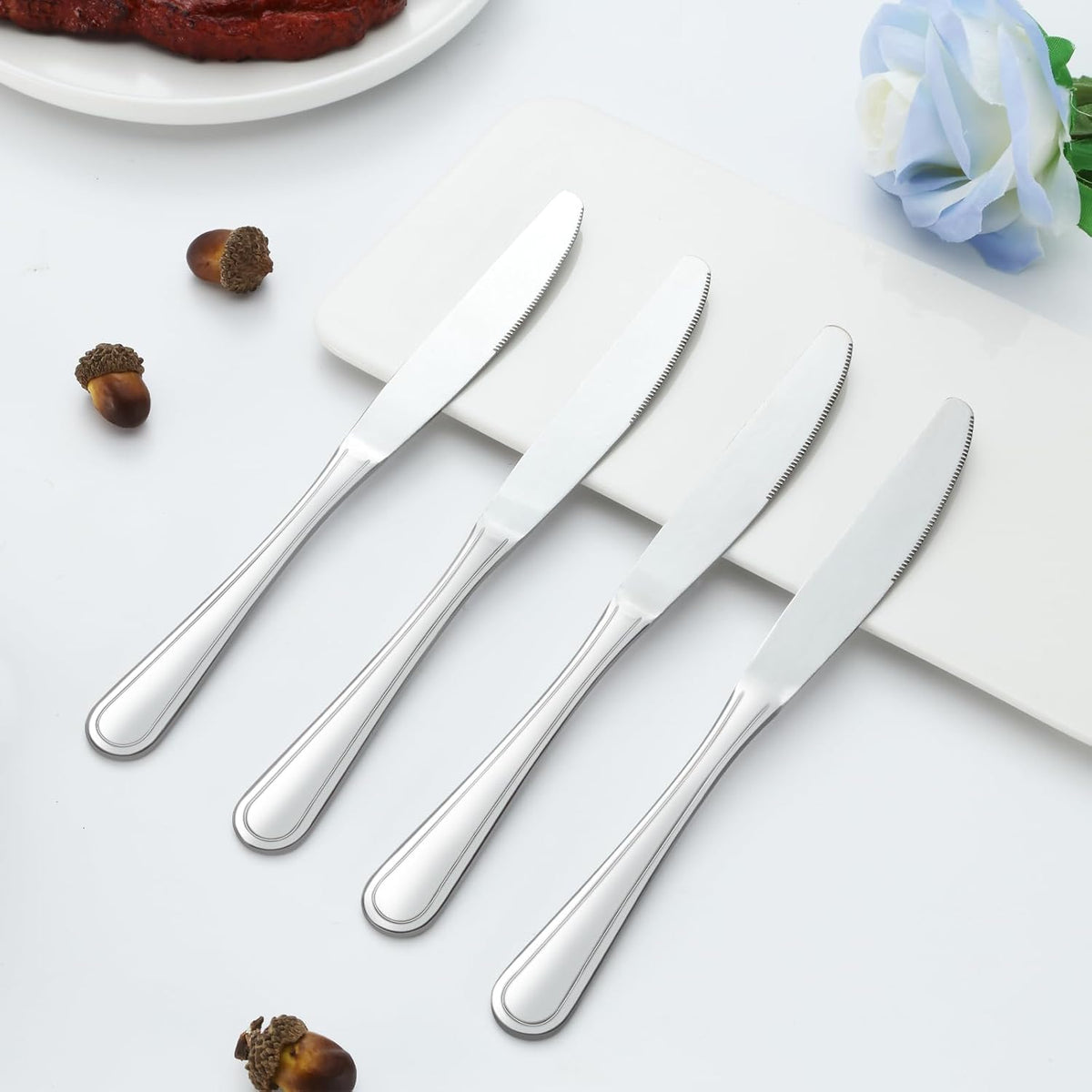 36-Piece Butter Knives, Dinner Knife Set (9 Inches), Food Grade Stainless Steel Table Knife, Knives Silverware for Home/Restaurant/Kitchen, Dishwasher Safe & Mirror Polished