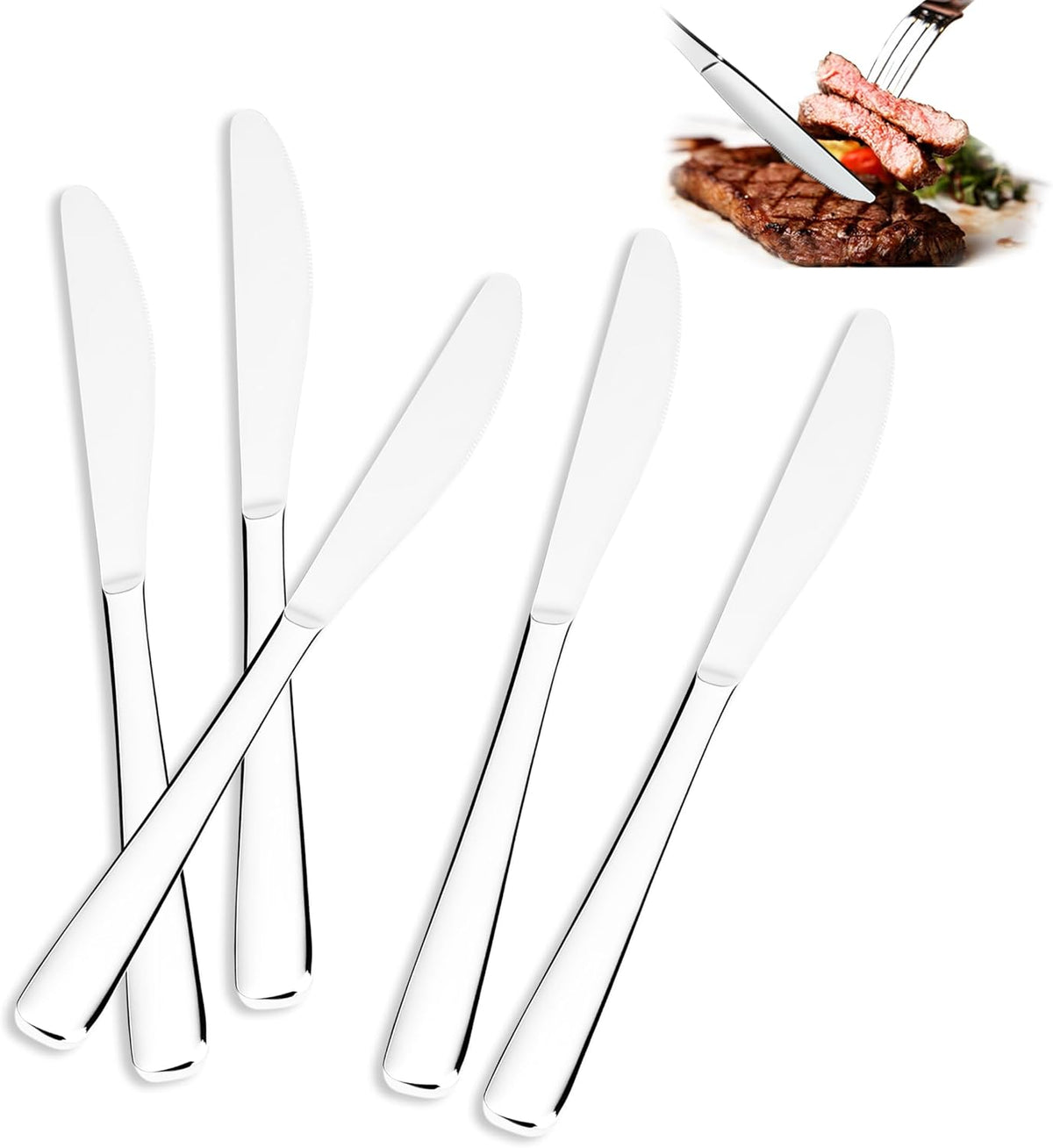 36-Piece Butter Knives, Dinner Knife Set (9 Inches), Food Grade Stainless Steel Table Knife, Knives Silverware for Home/Restaurant/Kitchen, Dishwasher Safe & Mirror Polished