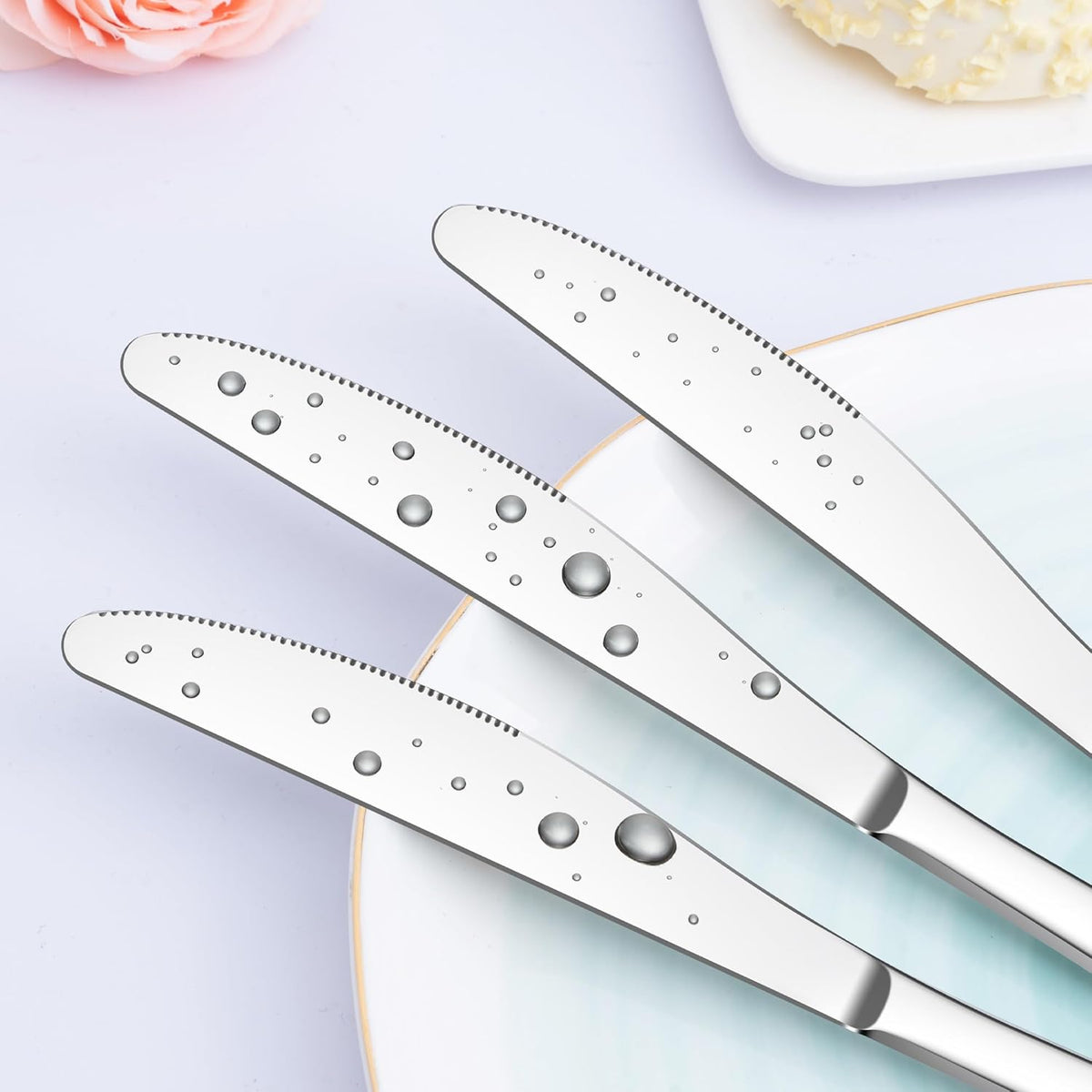 36-Piece Butter Knives, Dinner Knife Set (9 Inches), Food Grade Stainless Steel Table Knife, Knives Silverware for Home/Restaurant/Kitchen, Dishwasher Safe & Mirror Polished