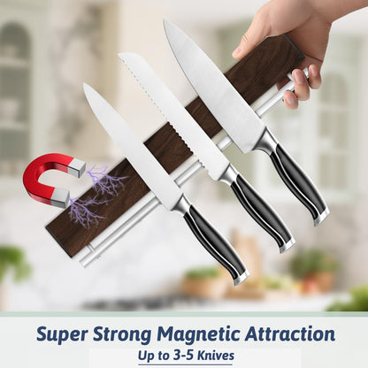 17" Magnetic Knife Holder for Wall, Stainless Steel Knife Magnetic Strip