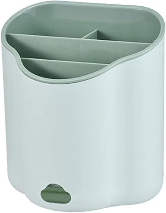 Kitchen Utensil Holder, Wall Mounted Desktop Cutlery Organizer Chopsticks Holder Drying Rack with Drain Hole for Forks, Knives, Spoons, Chopsticks(Green)