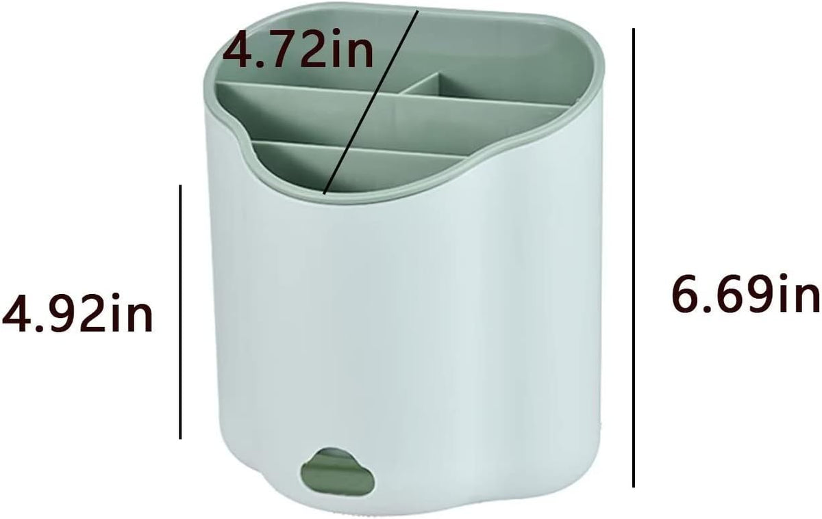 Kitchen Utensil Holder, Wall Mounted Desktop Cutlery Organizer Chopsticks Holder Drying Rack with Drain Hole for Forks, Knives, Spoons, Chopsticks(Green)