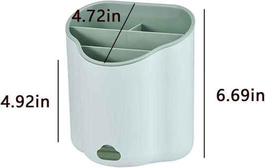 Kitchen Utensil Holder, Wall Mounted Desktop Cutlery Organizer Chopsticks Holder Drying Rack with Drain Hole for Forks, Knives, Spoons, Chopsticks(Green)