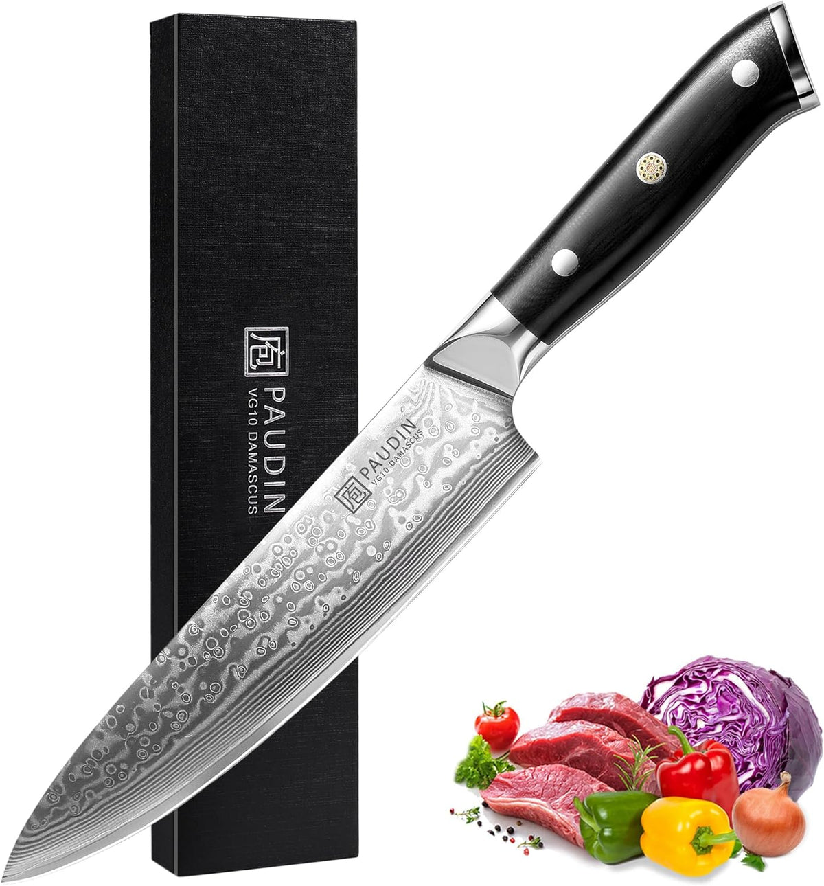 7 Inch Nakiri Knife, Ultra Sharp Damascus Kitchen Knife