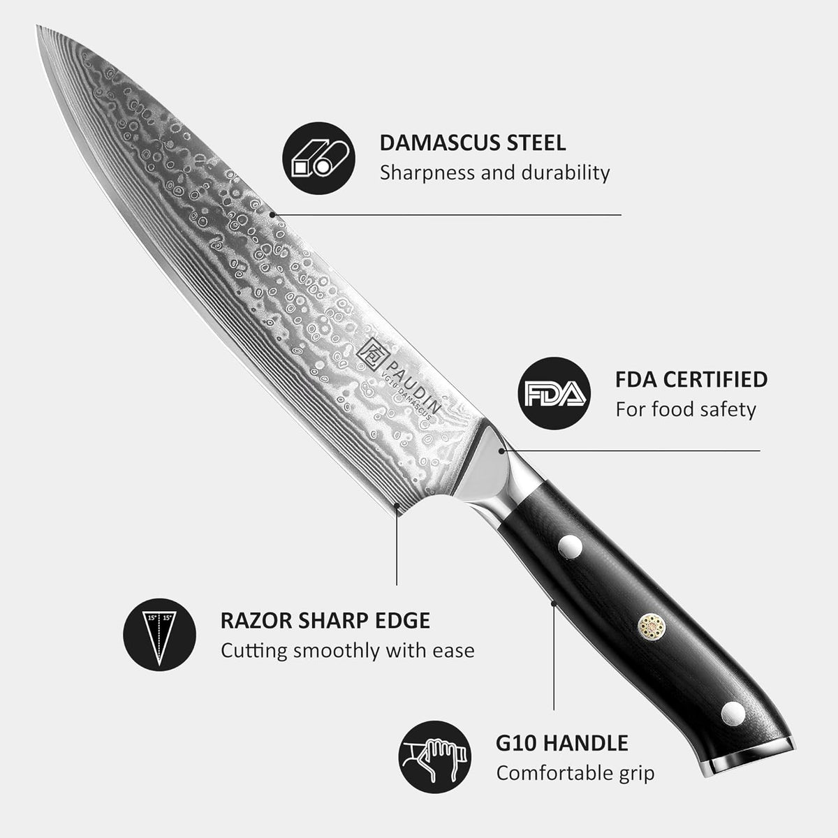 7 Inch Nakiri Knife, Ultra Sharp Damascus Kitchen Knife