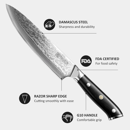 7 Inch Nakiri Knife, Ultra Sharp Damascus Kitchen Knife