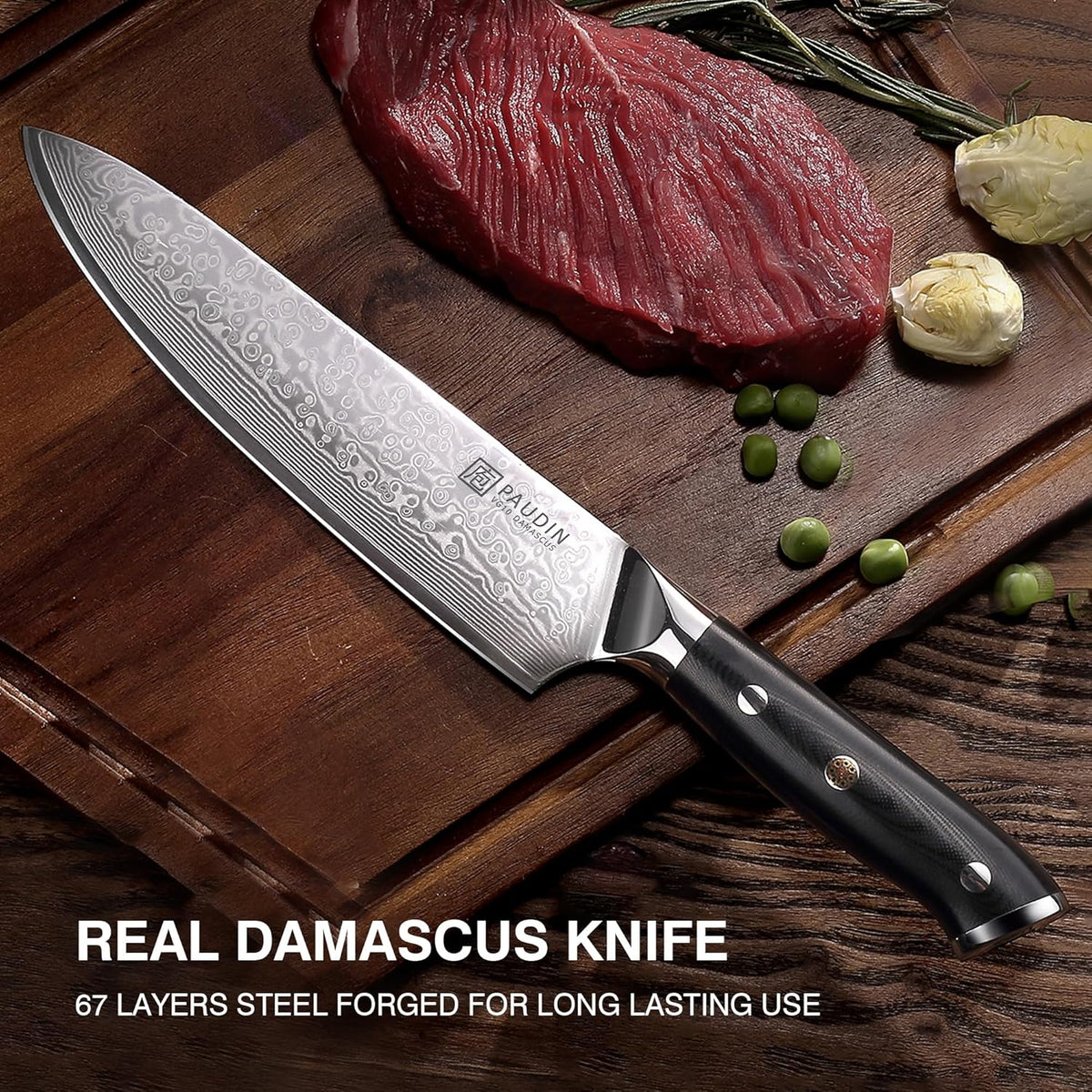 7 Inch Nakiri Knife, Ultra Sharp Damascus Kitchen Knife