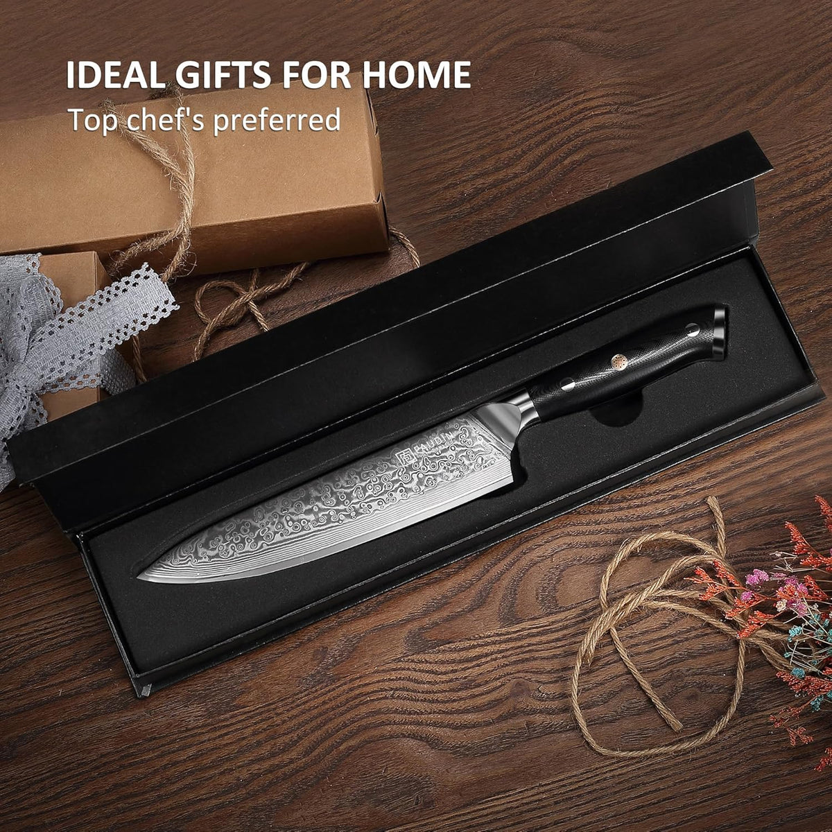 7 Inch Nakiri Knife, Ultra Sharp Damascus Kitchen Knife