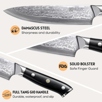 7 Inch Nakiri Knife, Ultra Sharp Damascus Kitchen Knife