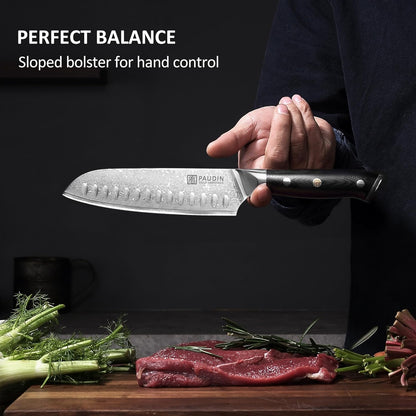 7 Inch Nakiri Knife, Ultra Sharp Damascus Kitchen Knife