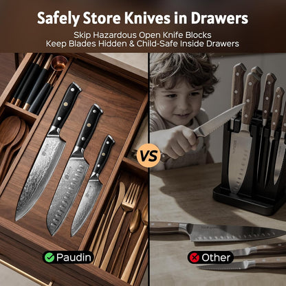 7 Inch Nakiri Knife, Ultra Sharp Damascus Kitchen Knife