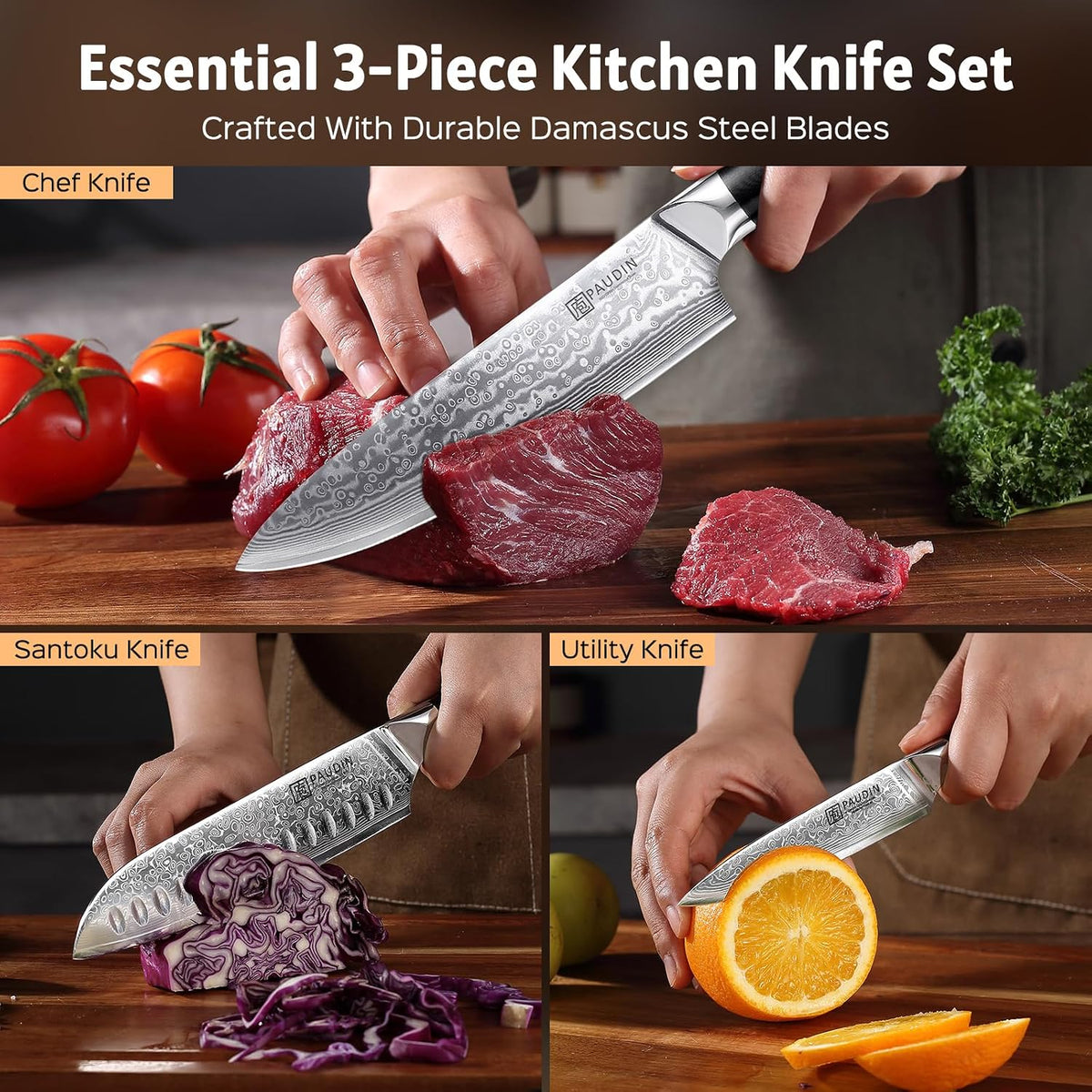 7 Inch Nakiri Knife, Ultra Sharp Damascus Kitchen Knife
