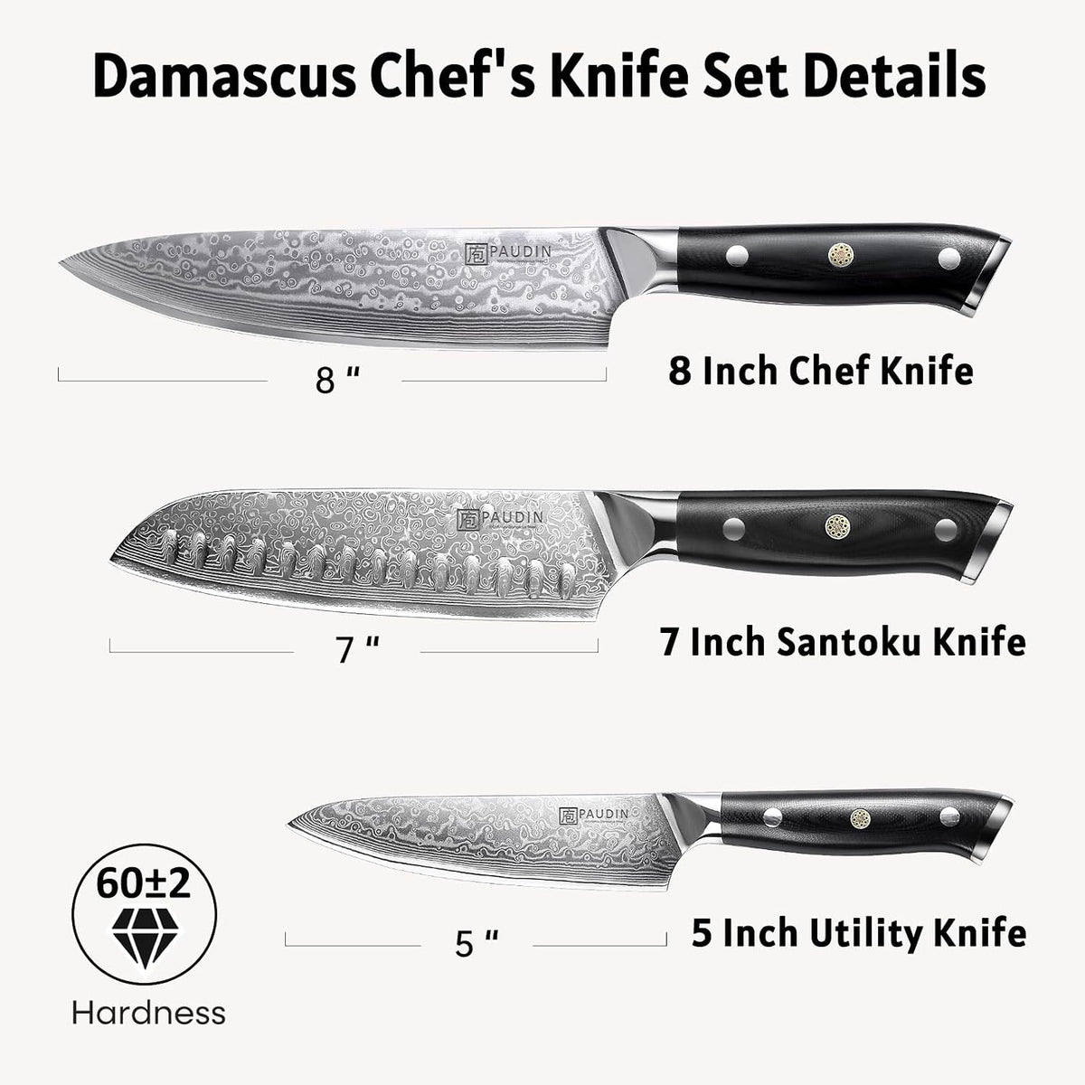 7 Inch Nakiri Knife, Ultra Sharp Damascus Kitchen Knife