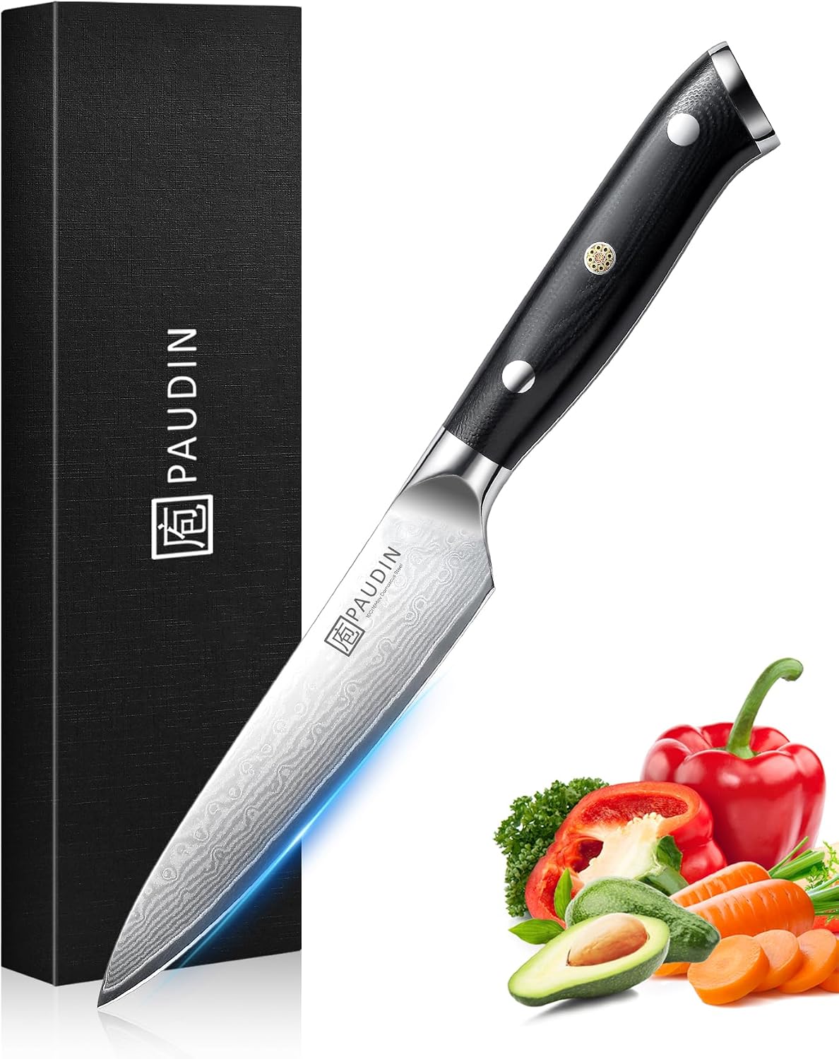 7 Inch Nakiri Knife, Ultra Sharp Damascus Kitchen Knife