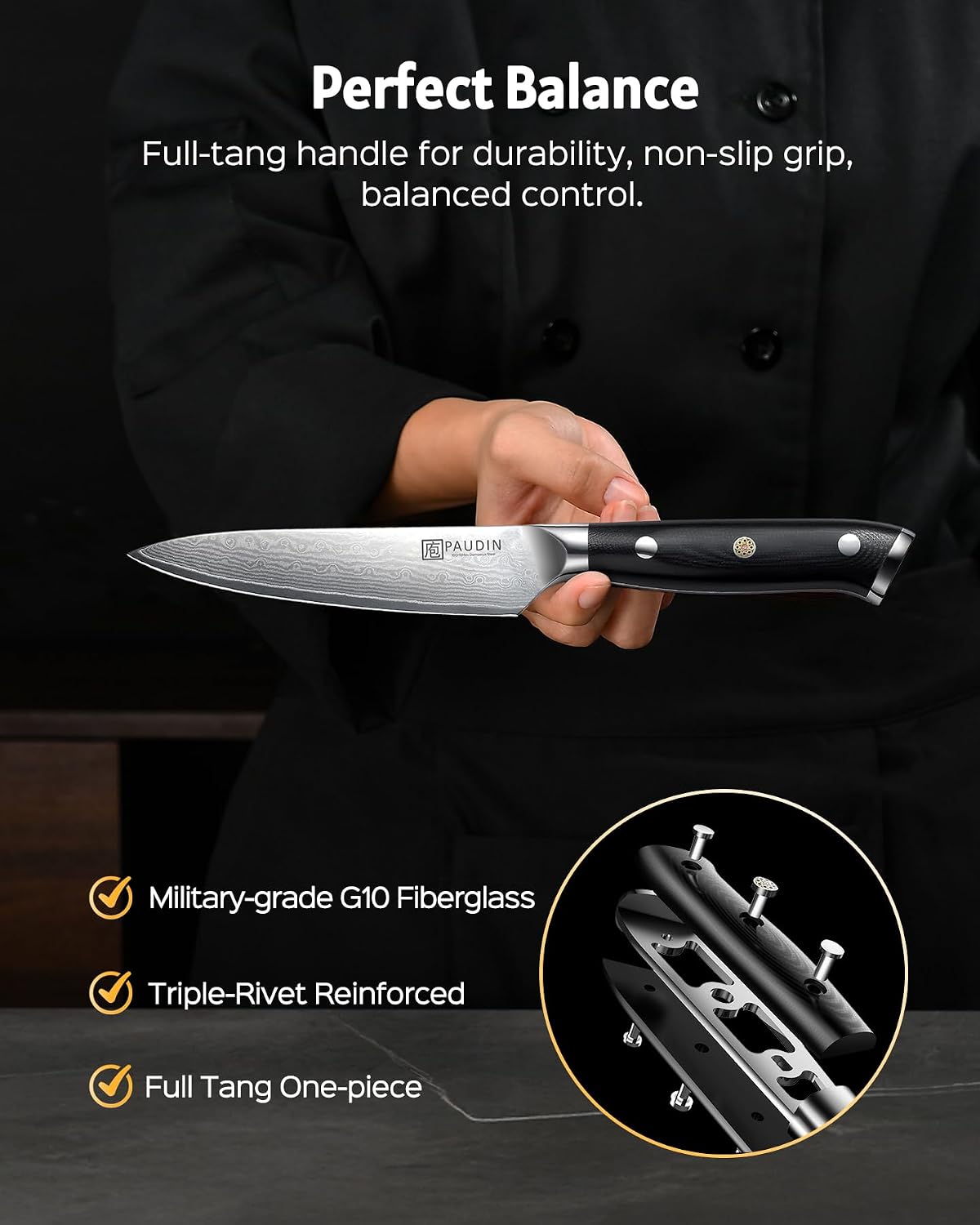 7 Inch Nakiri Knife, Ultra Sharp Damascus Kitchen Knife