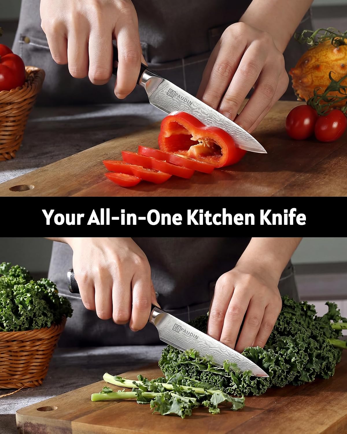 7 Inch Nakiri Knife, Ultra Sharp Damascus Kitchen Knife