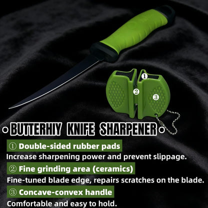 Fishing Knife Set, Fish Cleaning Kit, Filet Knife for Fish, Fish Scale Cleaning Brush, Multi-Functional Scissors, Gloves, Fishbone Tweezers, Storage Bag,Fishing Accessories,Fishing Tool Kit