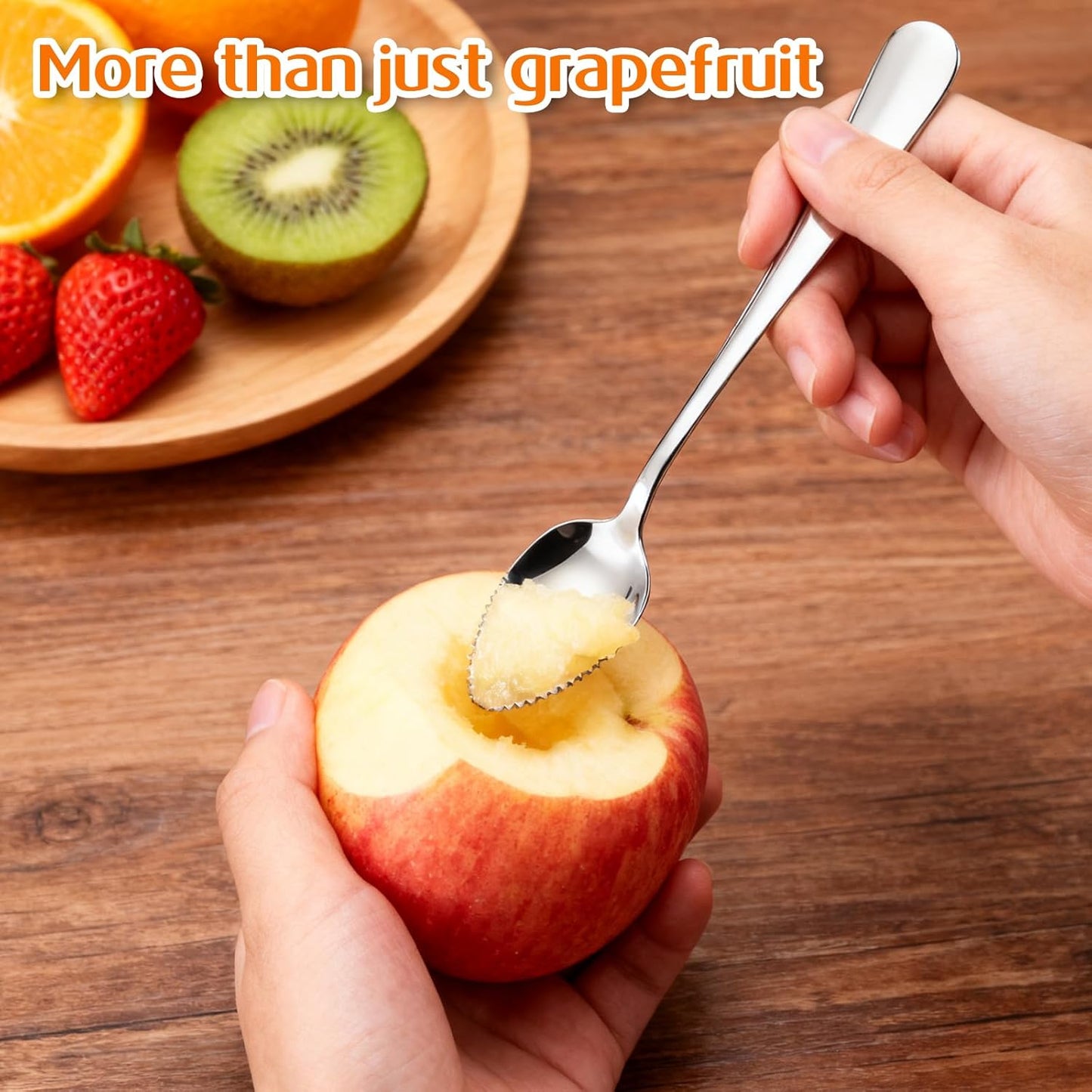 4 Pcs Grapefruit Spoons Stainless Steel Fruit Utensils Set Serrated Edge Grapefruit Knife Tool for Citrus Kiwi Dessert Lemon Salads Lime Pitaya Puree