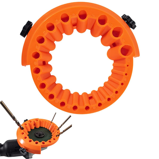 Drill Bit Sharpener Grinding Tool, 2-13mm Capacity, Orange, with Work Gloves