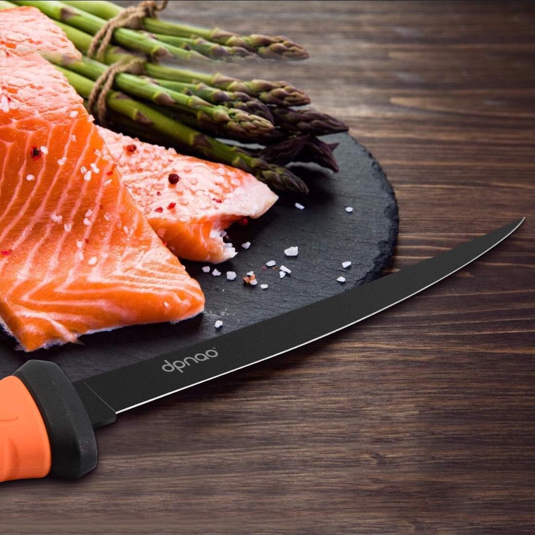 9-Inch Fishing Fillet Knife, Flexible Stainless Steel Blade | Non-Slip Fish Fillet Knife with Vented Sheath and Sharpener for Filleting, Boning and Skinning Freshwater or Saltwater Fish