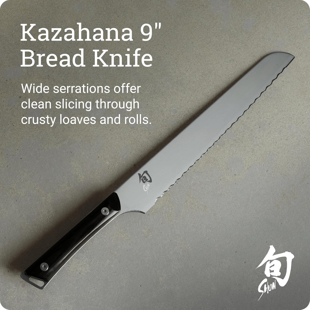 Kazahana 9" Bread Knife | Handcrafted Japanese Serrated Knife, AUS10A Stainless Steel Blade, Pakkawood Handle