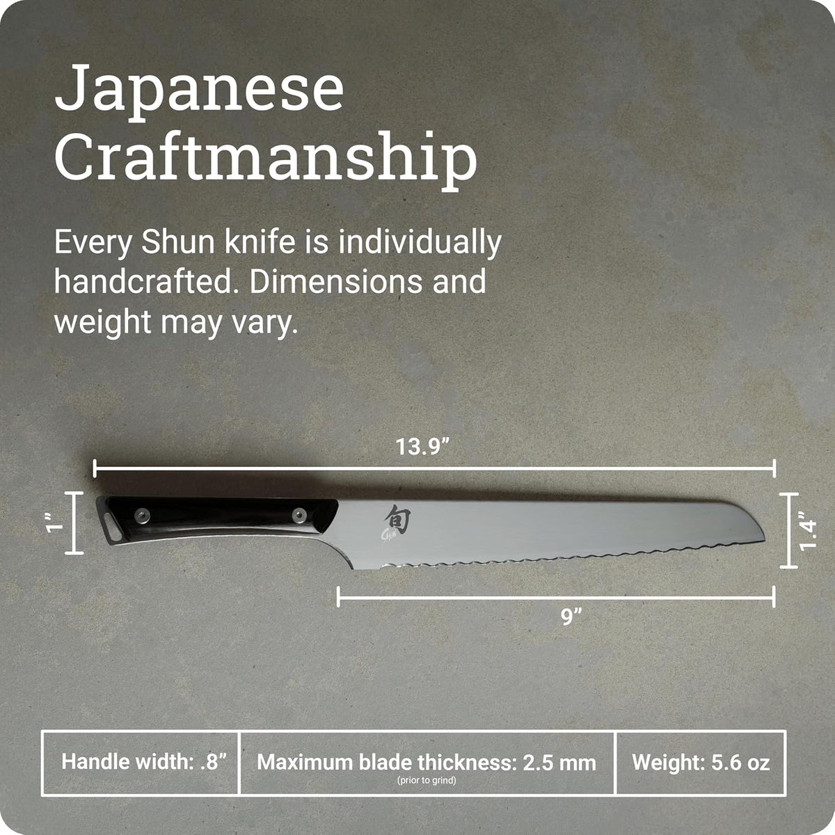 Kazahana 9" Bread Knife | Handcrafted Japanese Serrated Knife, AUS10A Stainless Steel Blade, Pakkawood Handle