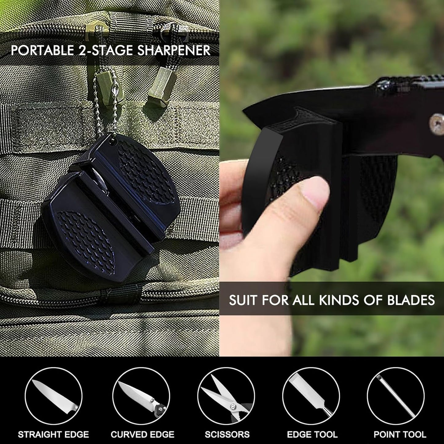 Diamond Knife Sharpening Steel - 12 inch Professional Diamond Coated Honing Steel, Premium Knife Sharpener Rod for All Knives, Lightweight & Durable