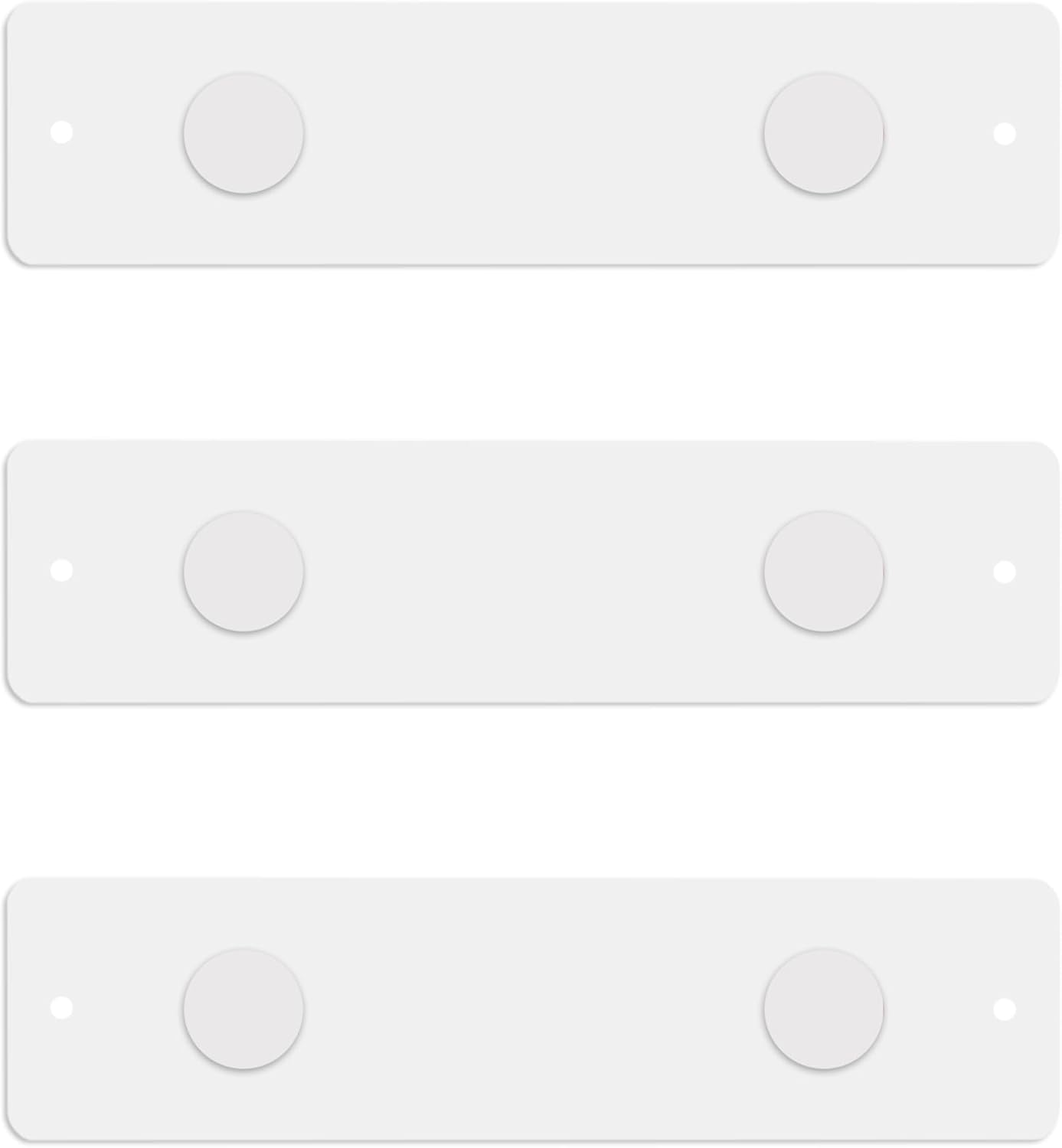 12"x3" Magnetic Strip Board, 3-Pack (White) | Compact 12"x3" frameless steel strip board; mounts horizontally or vertically; magnets & mounting hardware included
