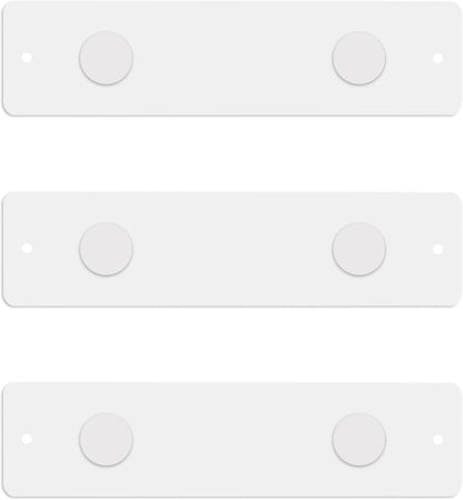 12"x3" Magnetic Strip Board, 3-Pack (White) | Compact 12"x3" frameless steel strip board; mounts horizontally or vertically; magnets & mounting hardware included