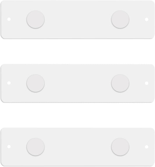 12"x3" Magnetic Strip Board, 3-Pack (White) | Compact 12"x3" frameless steel strip board; mounts horizontally or vertically; magnets & mounting hardware included