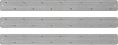 12"x3" Magnetic Strip Board, 3-Pack (White) | Compact 12"x3" frameless steel strip board; mounts horizontally or vertically; magnets & mounting hardware included