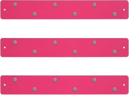 12"x3" Magnetic Strip Board, 3-Pack (White) | Compact 12"x3" frameless steel strip board; mounts horizontally or vertically; magnets & mounting hardware included