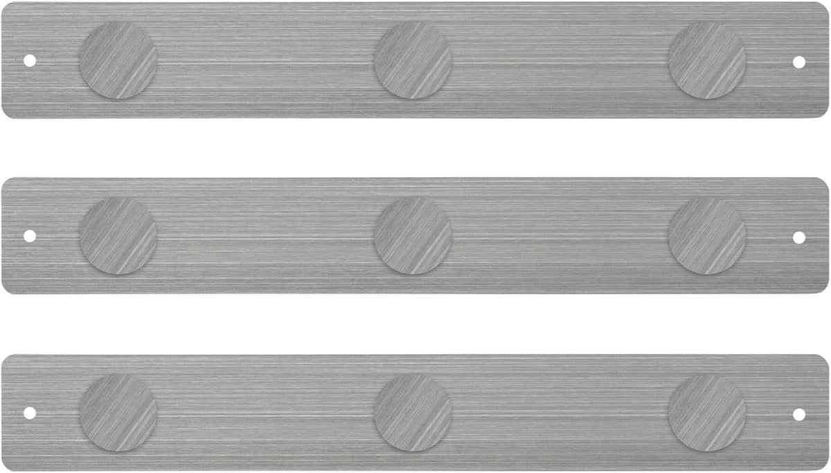 12"x3" Magnetic Strip Board, 3-Pack (White) | Compact 12"x3" frameless steel strip board; mounts horizontally or vertically; magnets & mounting hardware included