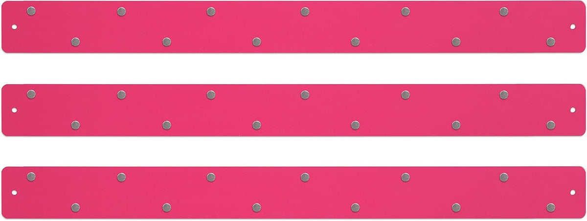 12"x3" Magnetic Strip Board, 3-Pack (White) | Compact 12"x3" frameless steel strip board; mounts horizontally or vertically; magnets & mounting hardware included