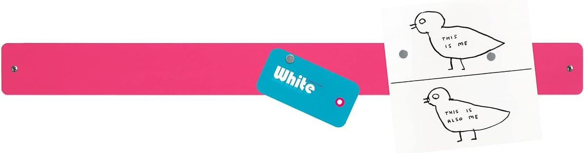 12"x3" Magnetic Strip Board, 3-Pack (White) | Compact 12"x3" frameless steel strip board; mounts horizontally or vertically; magnets & mounting hardware included