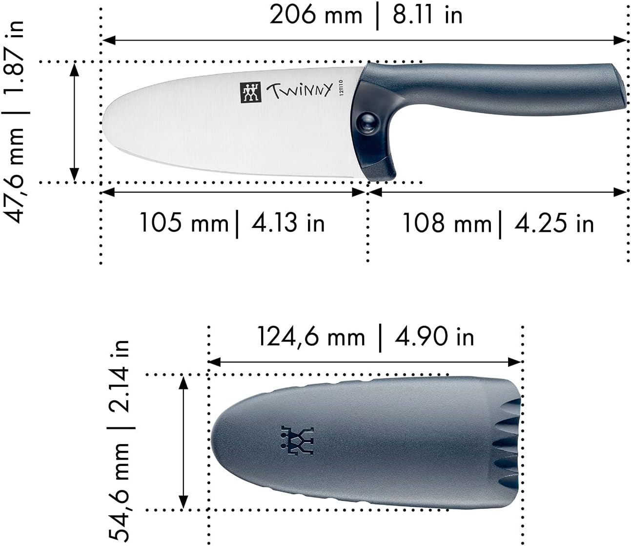 Twinny Kids Chef's Knife, Blue
