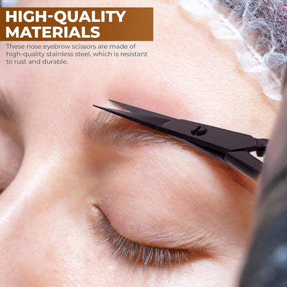 Eyebrow Scissors, Professional Stainless Steel Small Shears for Men and Women Cuticle Nail Scissors, Nose Hair Scissors for Grooming Mustache, Beard, Eyelashes, Ear Hair Trimming, Silver