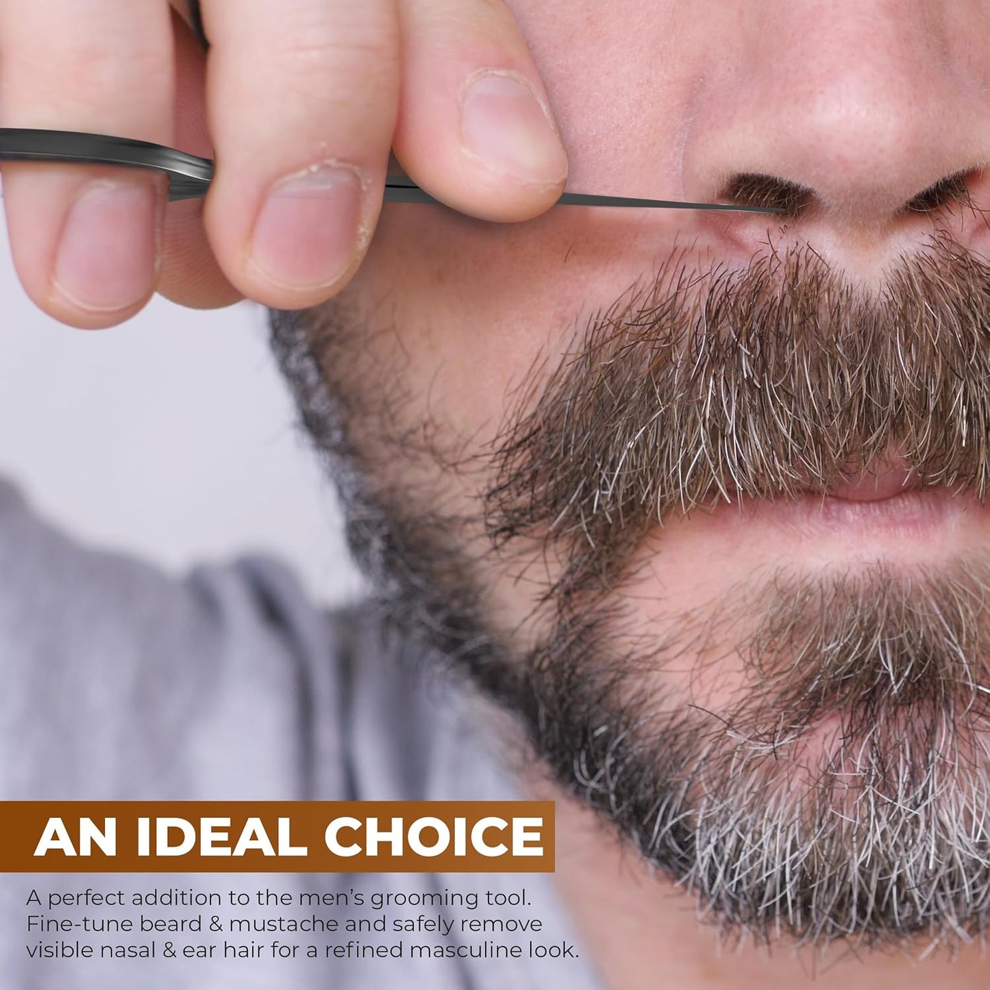 Eyebrow Scissors, Professional Stainless Steel Small Shears for Men and Women Cuticle Nail Scissors, Nose Hair Scissors for Grooming Mustache, Beard, Eyelashes, Ear Hair Trimming, Silver
