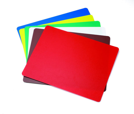 FCB1520A, Flexible Cutting Board Mats, 15" x 20", Assorted Color Mats, Pack of 6, Lightweight and Flexible Design, Dishwasher Safe, Ideal for Catering and Restaurants, Polypropylene