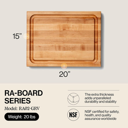 RA-Board Series Rectangular Maple Deluxe Barbecue Cutting Board