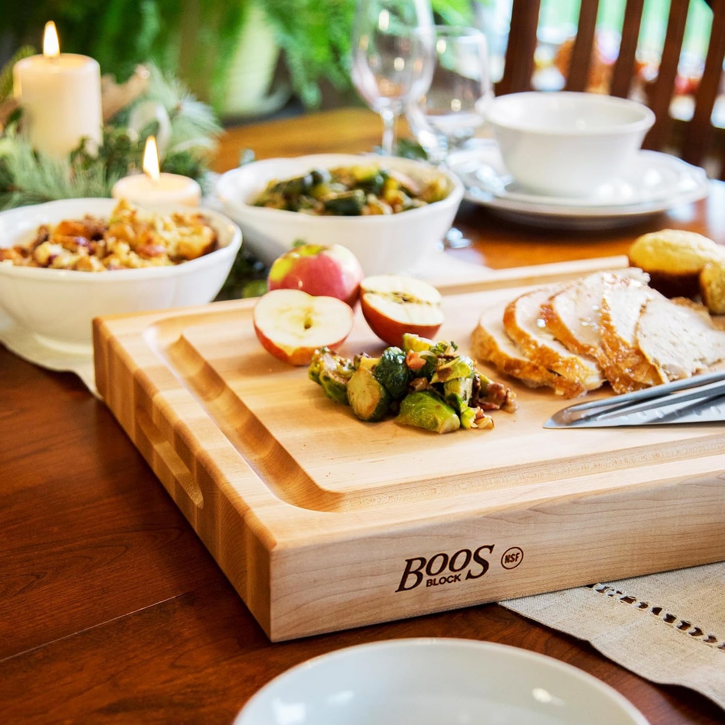 RA-Board Series Rectangular Maple Deluxe Barbecue Cutting Board
