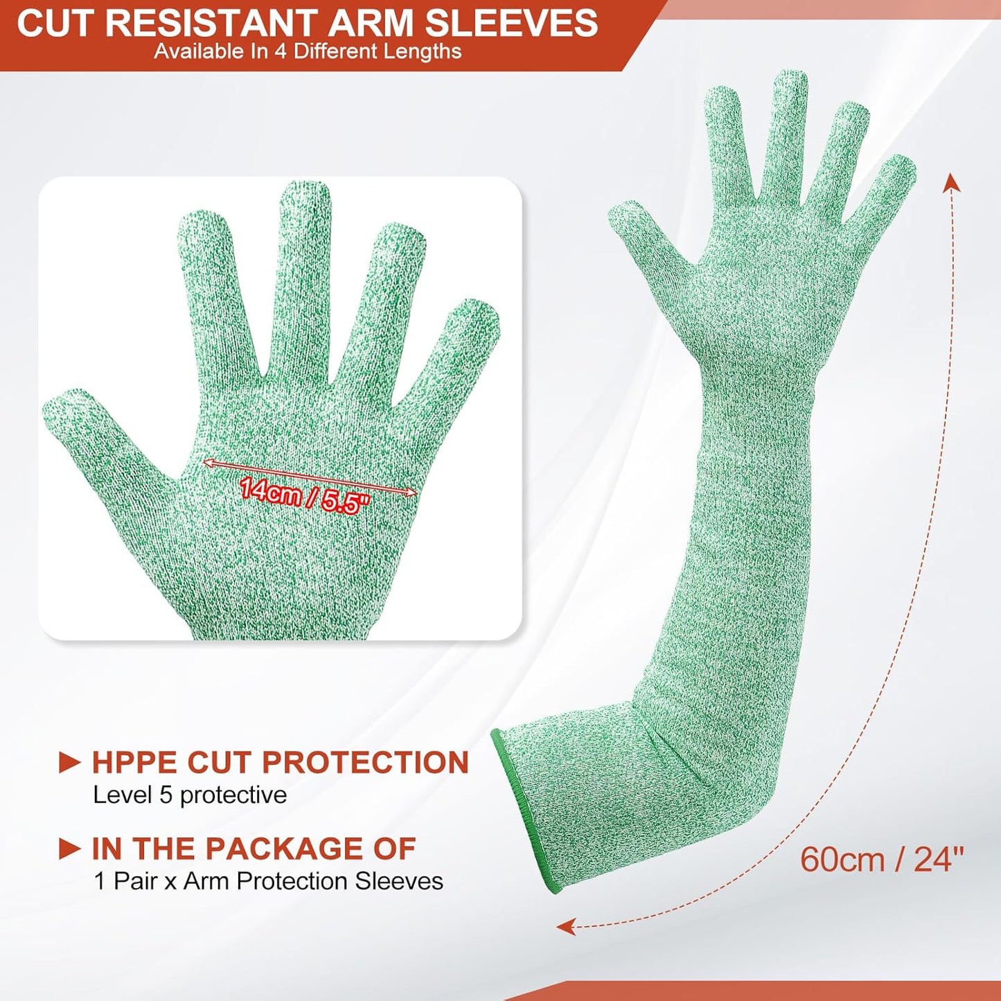 Cut Resistant Sleeves with Glove, Arm Protection Sleeve Farmer Gardening Sleeves for Welding, Farming