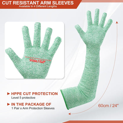 Cut Resistant Sleeves with Glove, Arm Protection Sleeve Farmer Gardening Sleeves for Welding, Farming