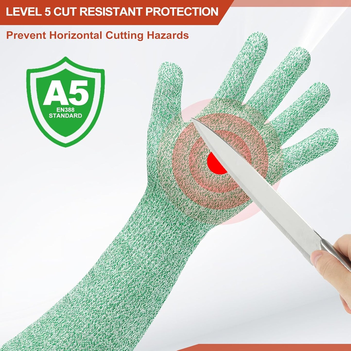 Cut Resistant Sleeves with Glove, Arm Protection Sleeve Farmer Gardening Sleeves for Welding, Farming