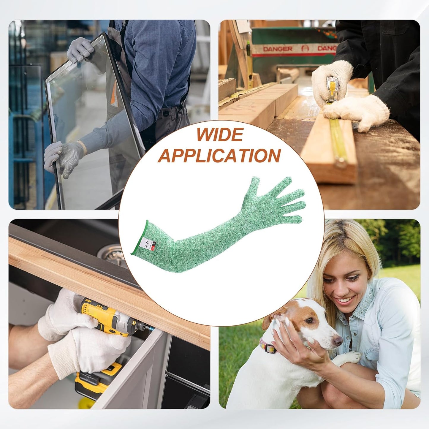 Cut Resistant Sleeves with Glove, Arm Protection Sleeve Farmer Gardening Sleeves for Welding, Farming