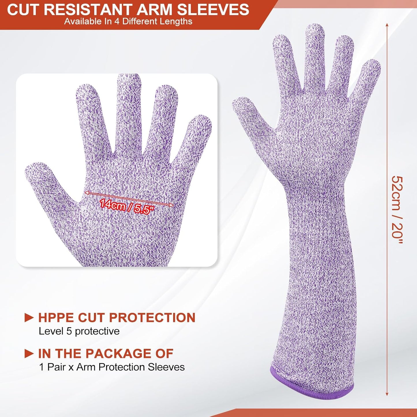 Cut Resistant Sleeves with Glove, Arm Protection Sleeve Farmer Gardening Sleeves for Welding, Farming