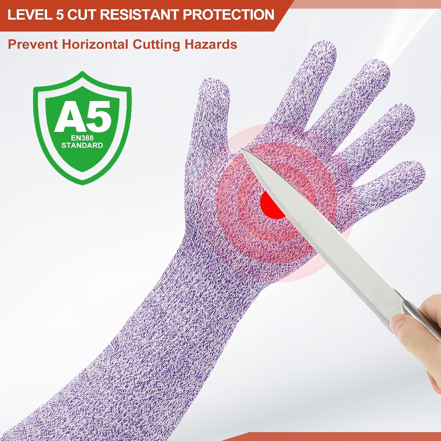 Cut Resistant Sleeves with Glove, Arm Protection Sleeve Farmer Gardening Sleeves for Welding, Farming