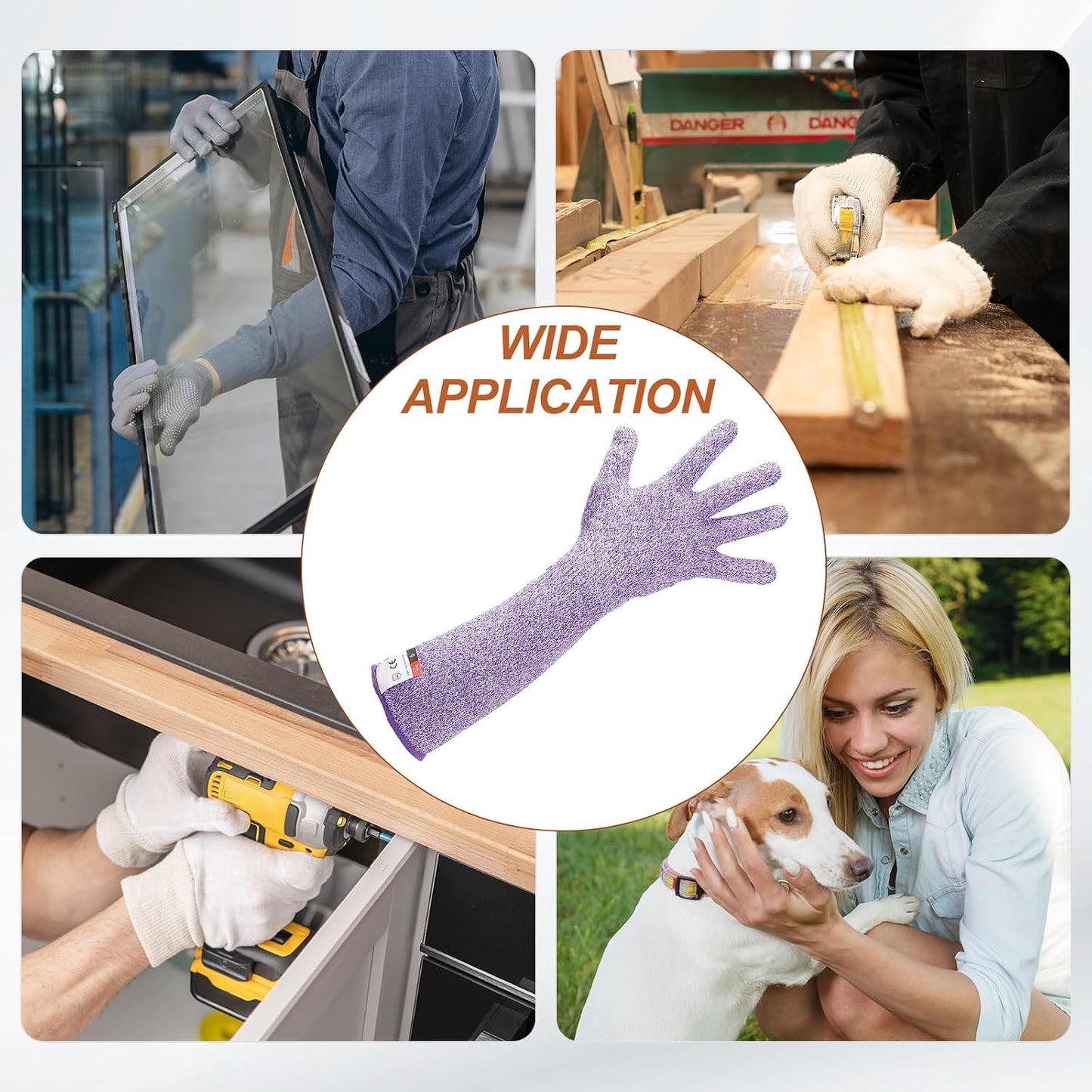 Cut Resistant Sleeves with Glove, Arm Protection Sleeve Farmer Gardening Sleeves for Welding, Farming
